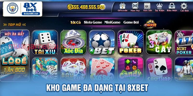 Kho game đa dạng tại 8XBET